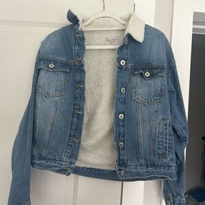 Fur lined jean jacket